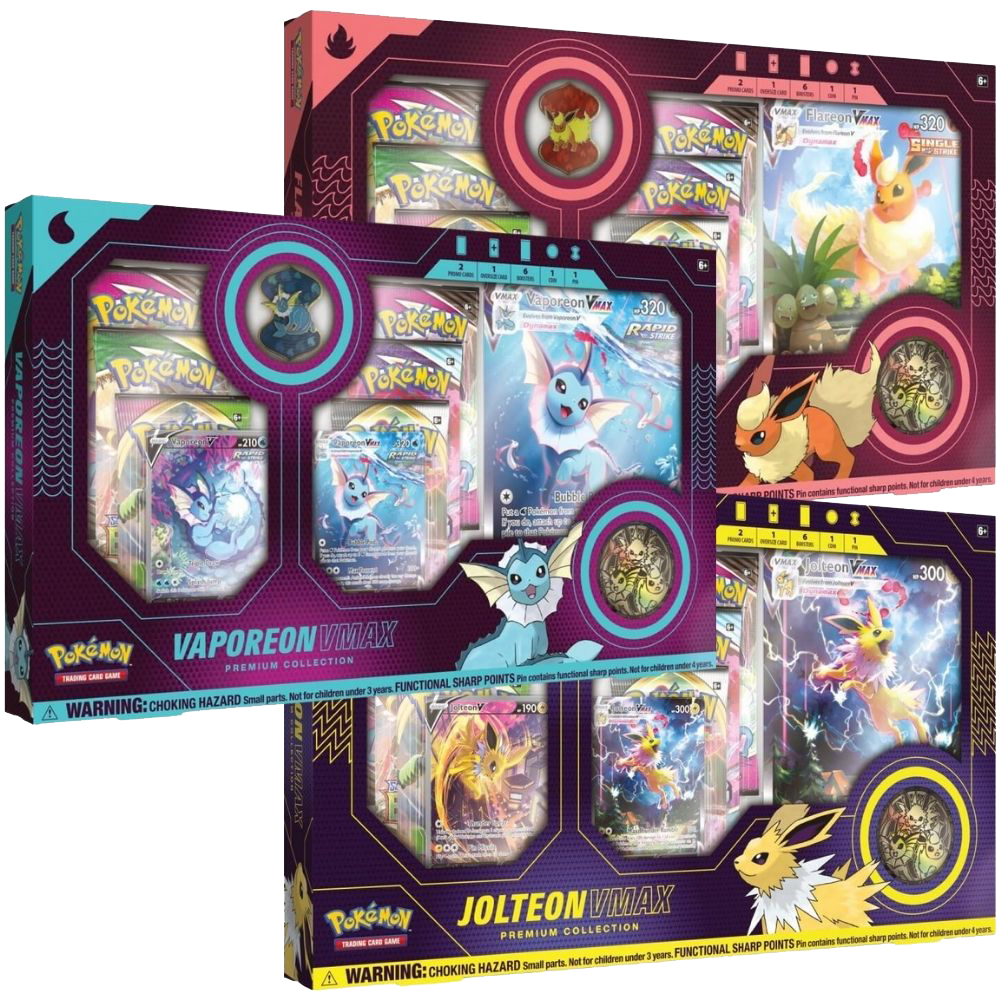 VMAX Premium Collection - Vaporeon VMAX / Jolteon VMAX / Flareon VMAX ...