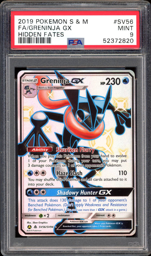 Greninja GX - Full Art (PSA 9) - Hidden Fates SV56/SV94 - PokeRand