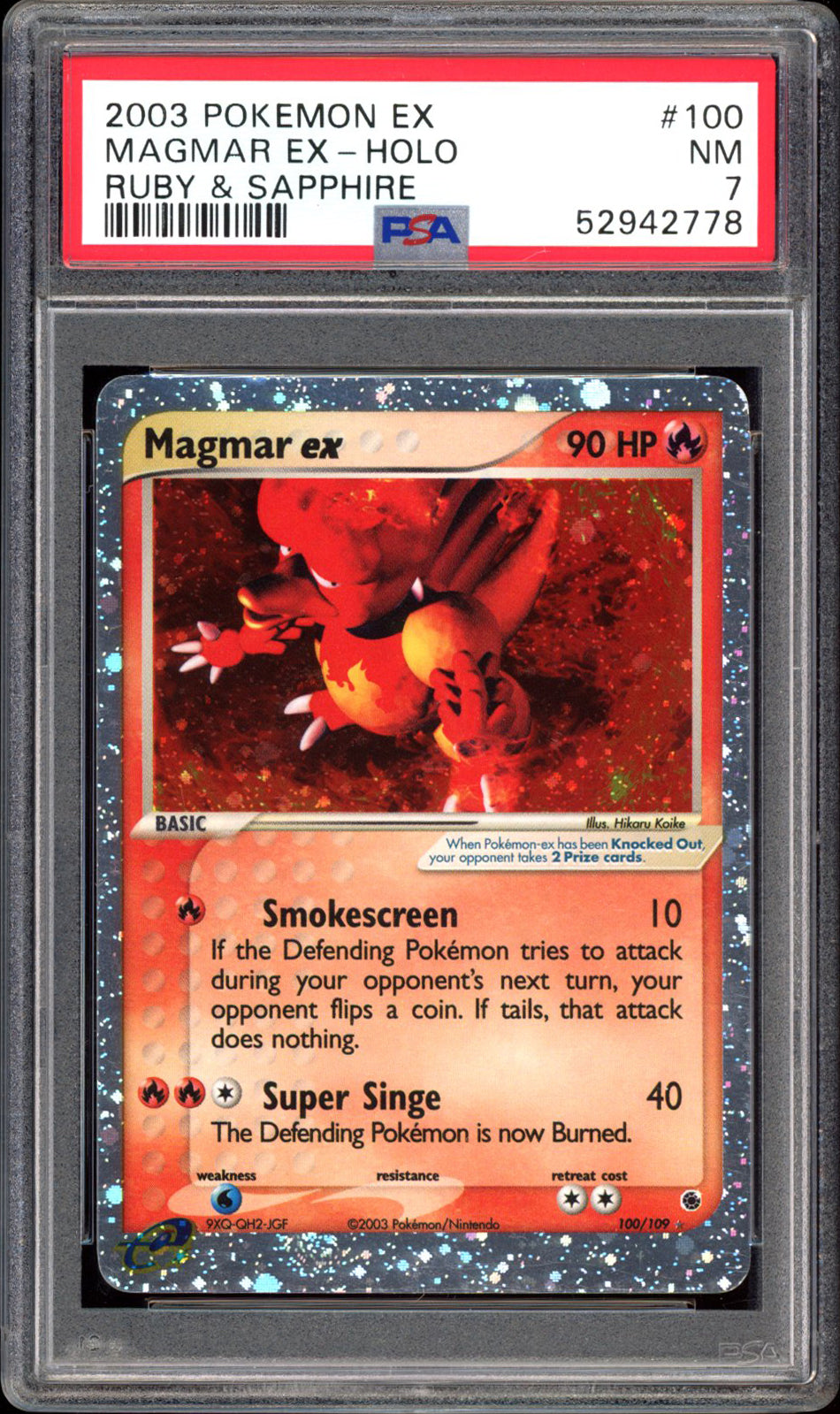 Magmar Ex - Holo - Ruby & Sapphire (PSA 7) - 100/109 - PokeRand