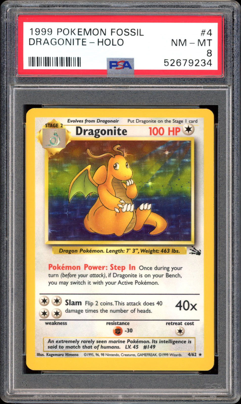 Dragonite - Holo (PSA 8) - Fossil #4 - PokeRand