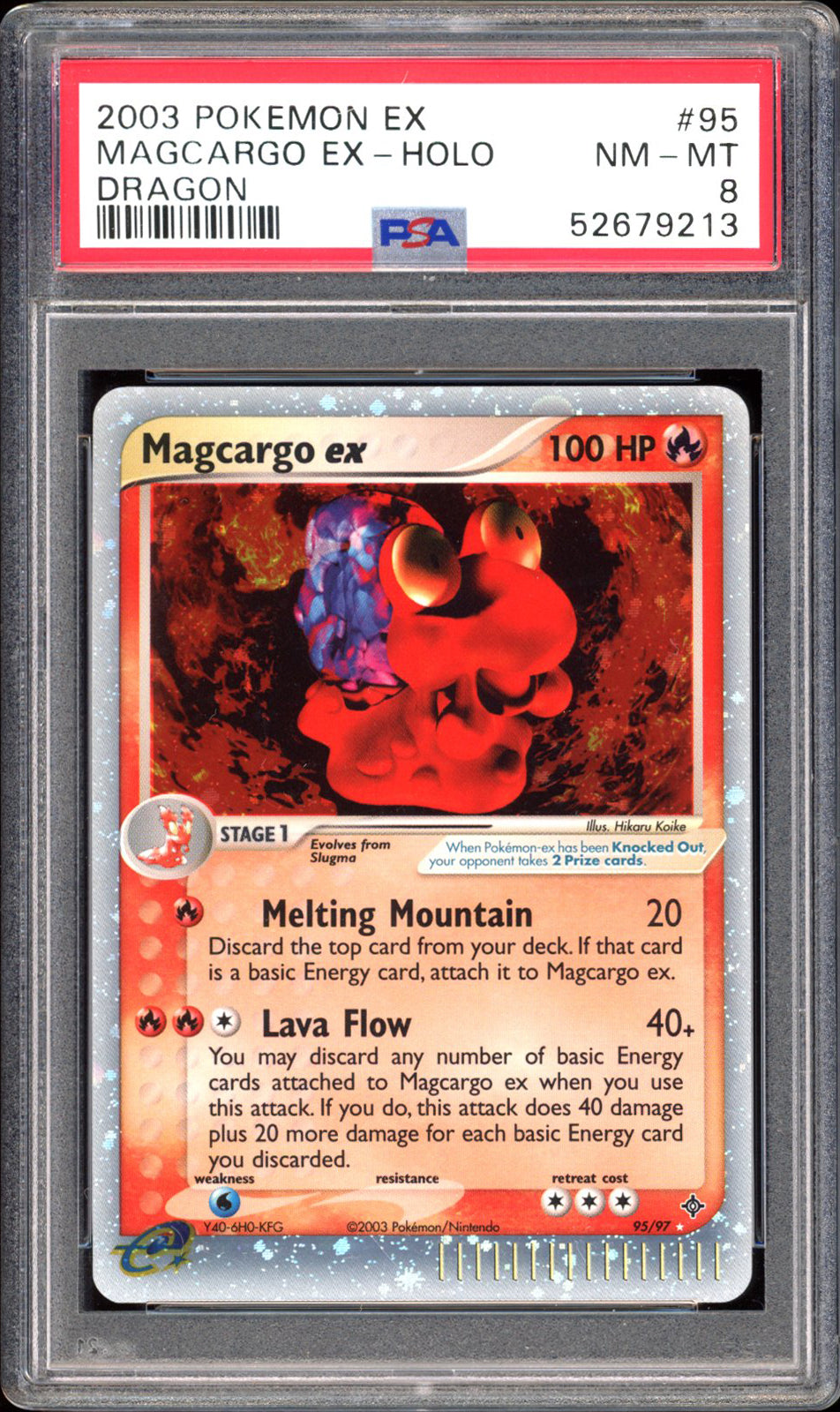 Magcargo Ex - Holo - Dragon (PSA 8) - 95/97 - PokeRand