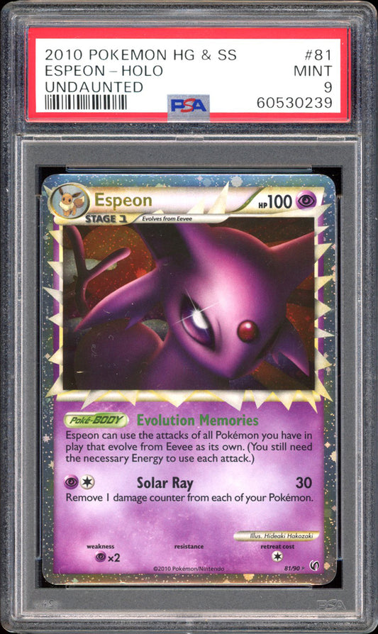 Espeon - Holo (PSA 9) - Undaunted #81 - PokeRand