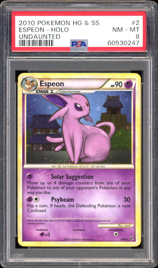Espeon - Holo (PSA 8) - Undaunted #2 - PokeRand