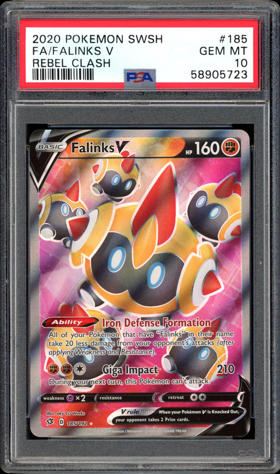 Falinks V - Full Art - 185/192 - PSA 10 - Rebel Clash - PokeRand
