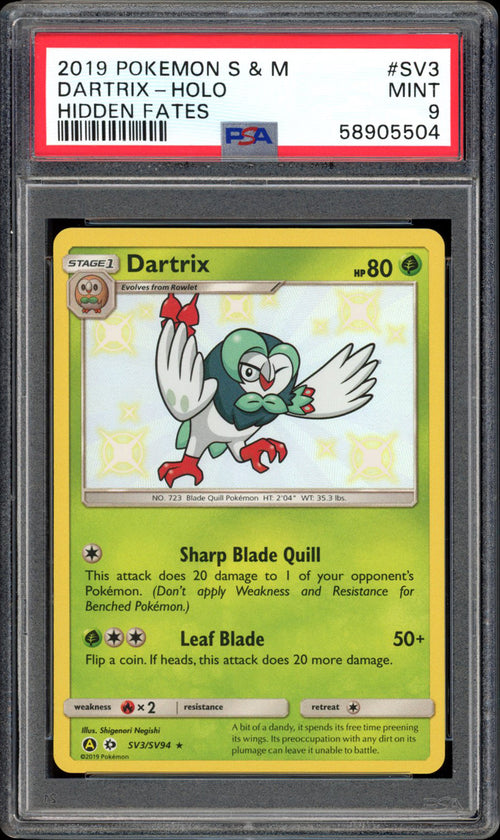 Dartrix - PSA 9 - SV3/SV94 - Hidden Fates - PokeRand