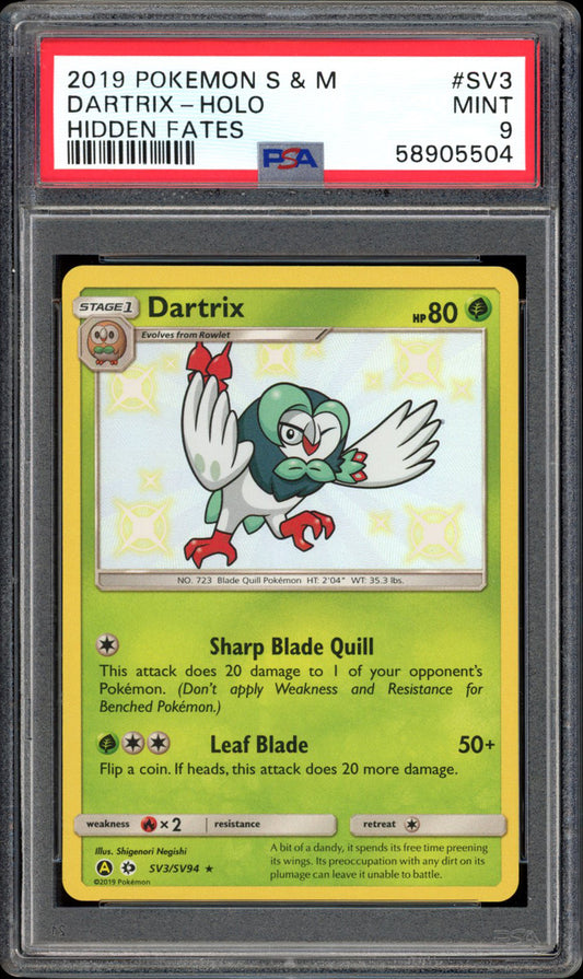 Dartrix - PSA 9 - SV3/SV94 - Hidden Fates - PokeRand