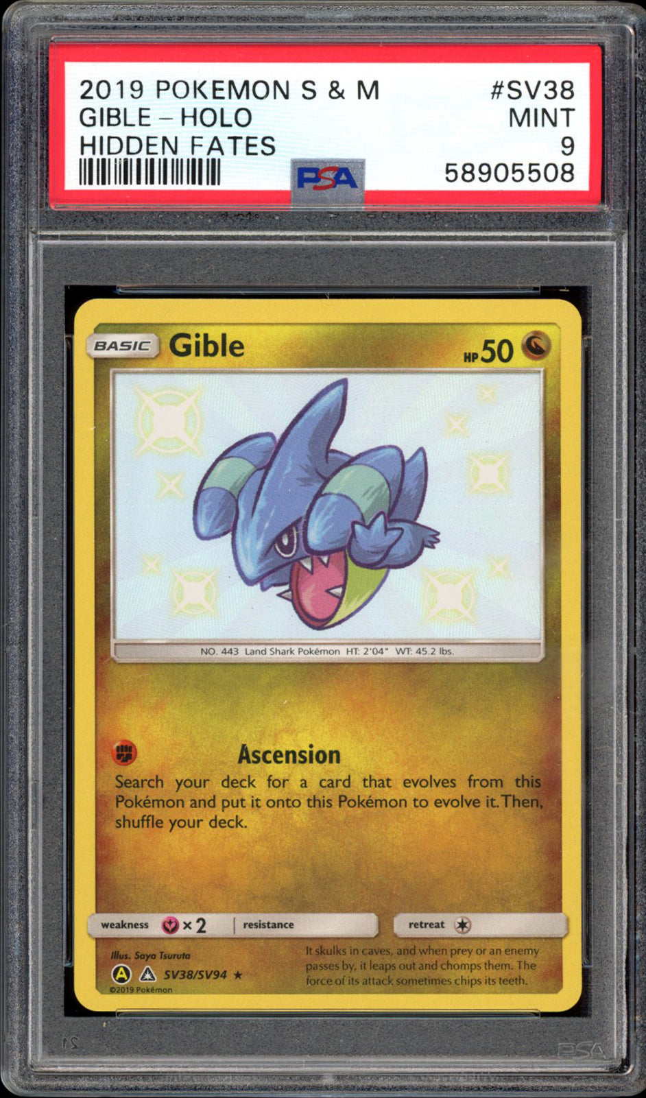 Gible - PSA 9 - SV38/SV94 - Hidden Fates - PokeRand