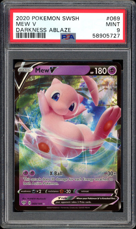 Mew V - 069/189 - PSA 9 - Darkness Ablaze - PokeRand