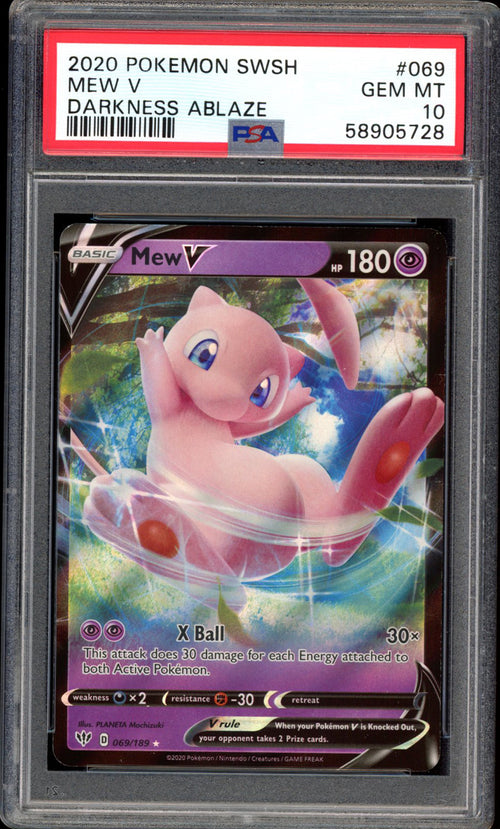 Mew V - 069/189 - PSA 10 - Darkness Ablaze - PokeRand
