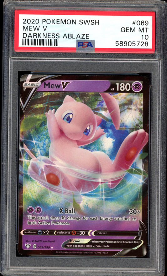 Mew V - 069/189 - PSA 10 - Darkness Ablaze - PokeRand