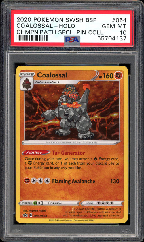 Coalossal - Holo - SWSH054 - PSA 10 - Promo - PokeRand