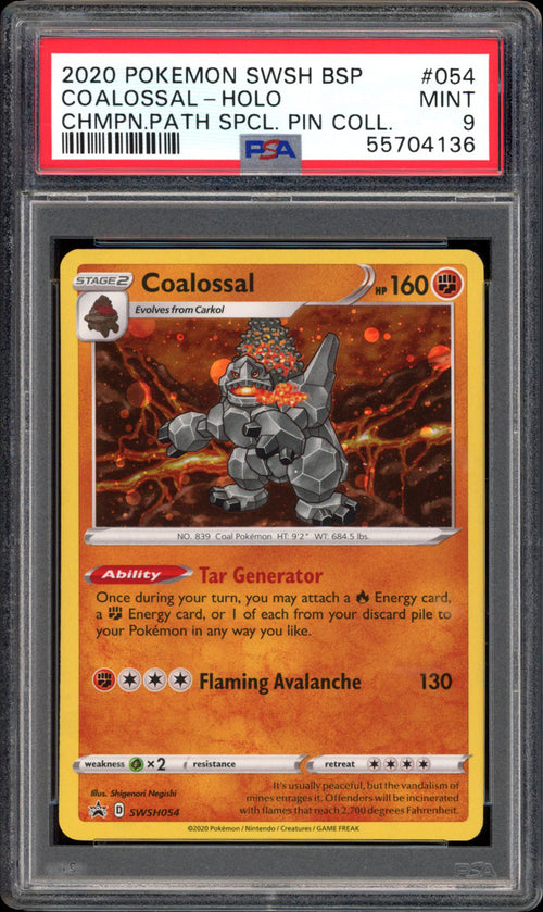 Coalossal - Holo - SWSH054 - PSA 9 - Promo - PokeRand