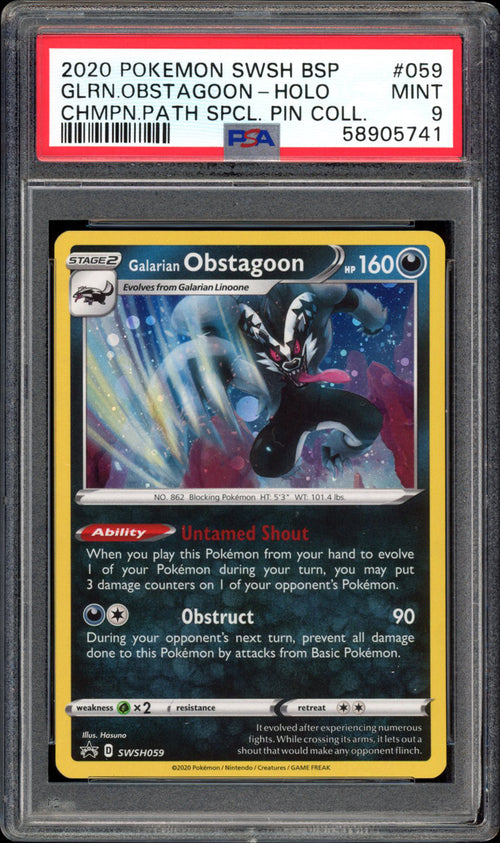Galarian Obstagoon - Holo - SWSH059 - PSA 9 - Promo - PokeRand