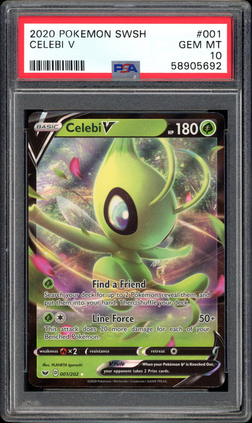 Celebi V - 001/202 - PSA 10 - Sword & Shield - PokeRand