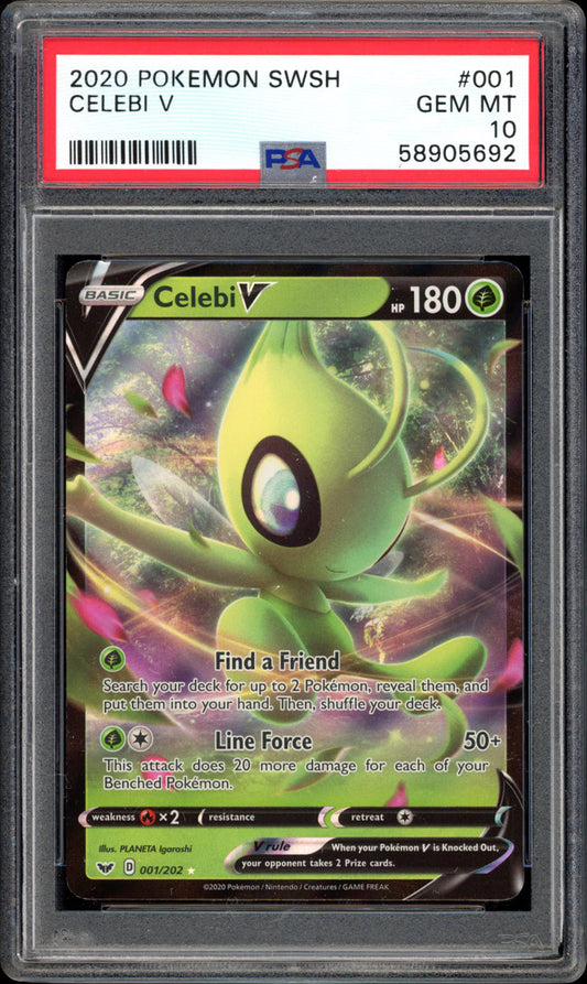 Celebi V - 001/202 - PSA 10 - Sword & Shield - PokeRand