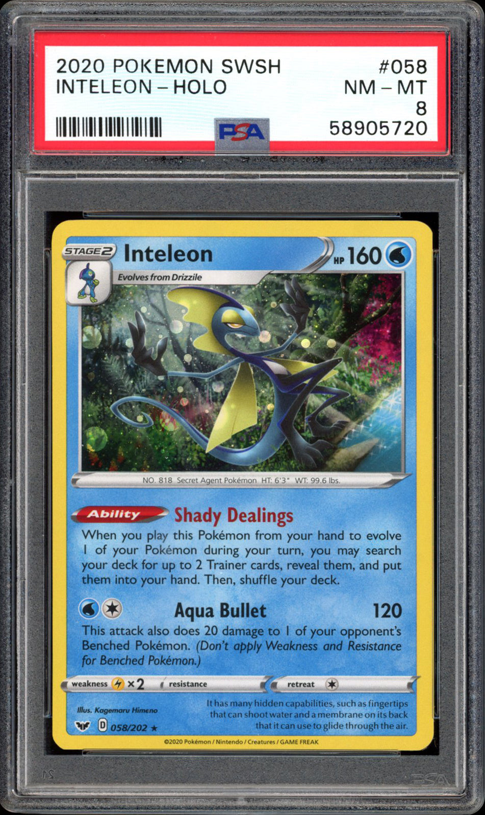 Inteleon - Holo - 058/202 - PSA 8 - Sword & Shield - PokeRand