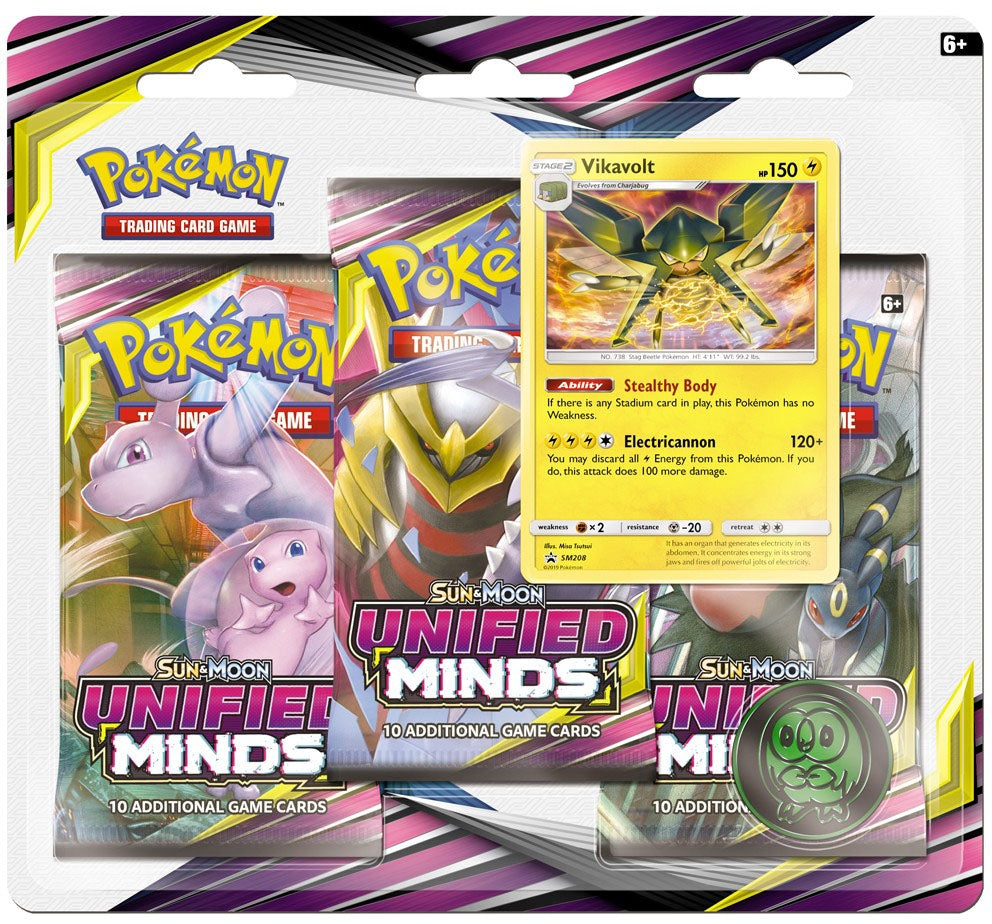 3 Pack Blister (Vikavolt) - Unified Minds - PokeRand